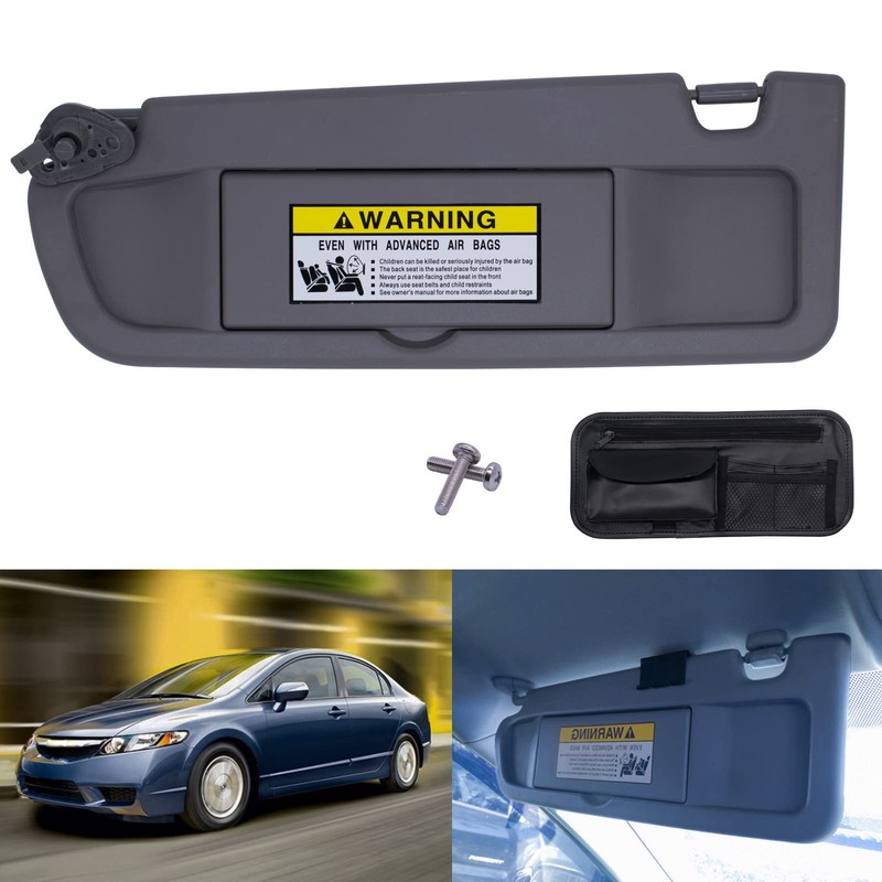 NHILES Atlas Gray Left Side Sun Visor Compatible with Honda
