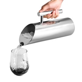 APS 10695 Water Jug/Pitcher Diameter 9 cm Height 27.5 cm 1.2 litres 18/8 Stainless Steel Silver