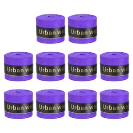 PATIKIL Tennis Badminton Racket Overgrip, 10 Pack Anti Slip Racquet Grip Tape Absorbs Sweat Drum Stick Tape Wrap for Drumstick Baseball Pickleball Paddle, Purple