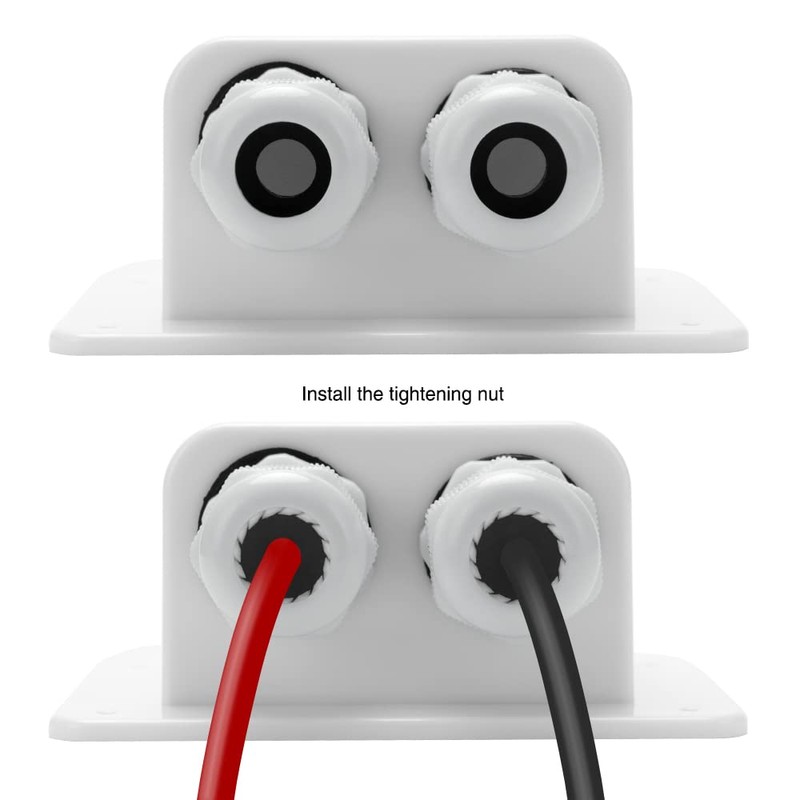 VooGenzek 2 Pieces Waterproof ABS Solar Double Cable Entry Gland,