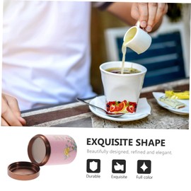 Zerodeko Matcha Powder Tin Storage Enamel Tea Canister Sealed Lid Floral Canister for Tea