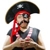 D-Fokes 2 Pieces Pirate Hat Skull Print Pirate Captain Costume
