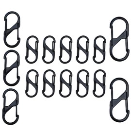 15 Pack Small S Carabiner, Three Sizes - 32mm/40mm/50mm, Mini Carabiner Keychain, 8-Shaped 2-Opening Carabiner Snap Hook for Hiking, Camping, Home