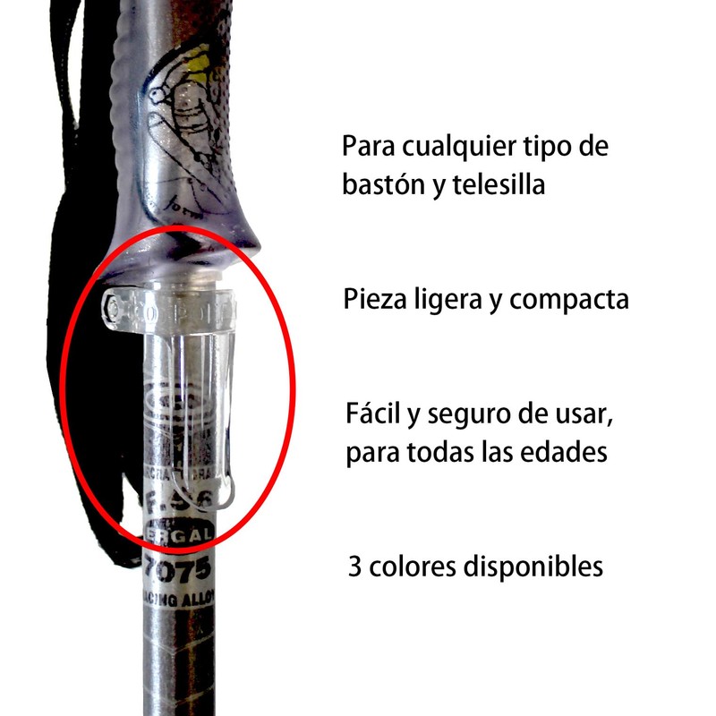 Oco Ski Pole Clip Ski Pole Support for Chairlift (2,