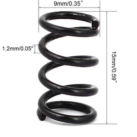 TA-VIGOR 10Pcs Compressed Spring, 9mm OD, 1.2mm Wire Size, 15mm Free Length, Spring Steel Construction Extended Mechanical Compression Springs for Home Repairs, DIY Projects