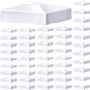 Taiyin 48 Pcs Pyramid White PVC Vinyl Post Top Caps,