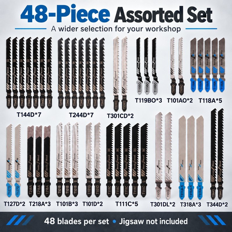 T-Shank Jigsaw Blades for Wood, Metal & Plastic Cutting –