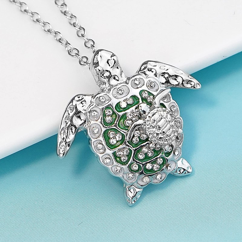 Gleamart Green Bohemian Necklace Anklet Set Adjustable Turtle Pendant Foot