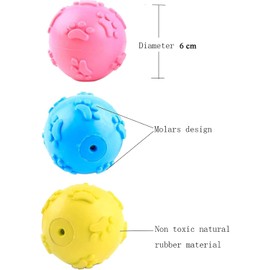 ZHXMALL Pack of 3 Dog Toy Ball, Squeaky Ball, Dog Chew Toy Balls, Rubber Balls, Floating Dog Ball (Blue, Pink, Green)
