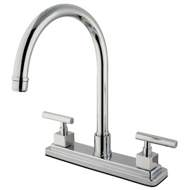 Kingston Brass KS8791CQLLS Claremont 8" Centerset Kitchen Faucet, 8" Spout Reach, Polished Chrome