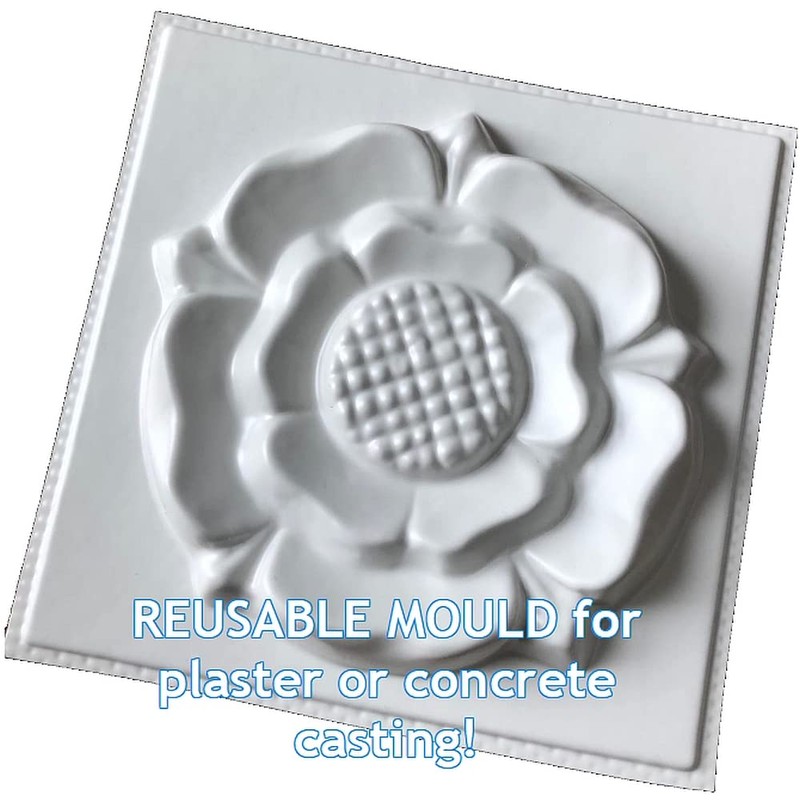 dennycraftmoulds Small Tudor Rose Plaster Casting Mould Concrete Mold Yorkshire
