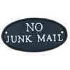 AB Tools No Junk Mail Cast Iron Sign Plaque Door