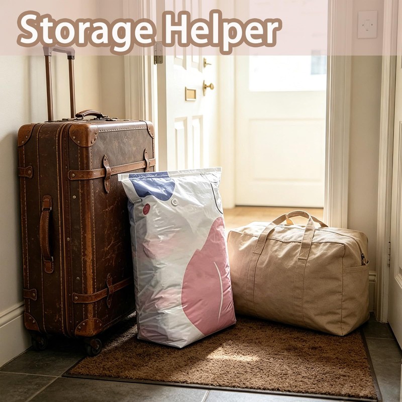 2PCS Large No Pump Vacuum Storage Bags,Press& Seal, No Pump