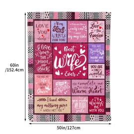 FORUSGITSS Gifts for Wife from Husband, Wife Gifts for Anniversary, Wife's Birthday Gift Ideas, Wedding Romantic Gift for My Love, Gift for Her from Husband, Throw Blanket to My Wife 60 * 50in