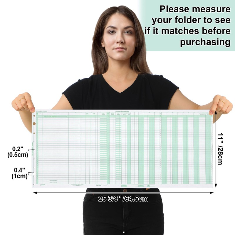 Skyygemm 40 Pcs General Expense Journal Sheet 25 3/8" x