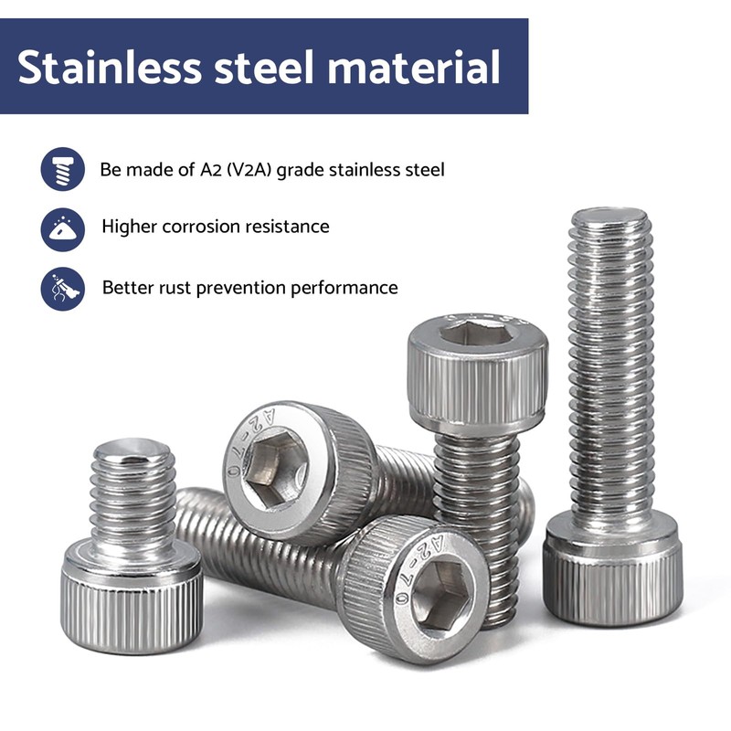 BACSHBY 10 pcs M5 x 50 mm Allen Socket Head