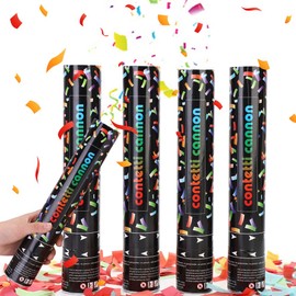 Mineup Confetti Cannons Biodegradable, 2024 New 4PCS Coloured Party Poppers, 30CM Large Confetti Cannons, Wedding Confetti Cannons, Party Poppers Confetti Cannon for Celebrations, Birthdays, Christmas