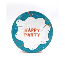Le Nappage 10 Compostable Cardboard Plates Diameter 23 cm Happy Party