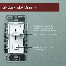 Lutron SELV-300P-WH Skylark Electronic Low-Voltage Single-Pole Dimmer, White