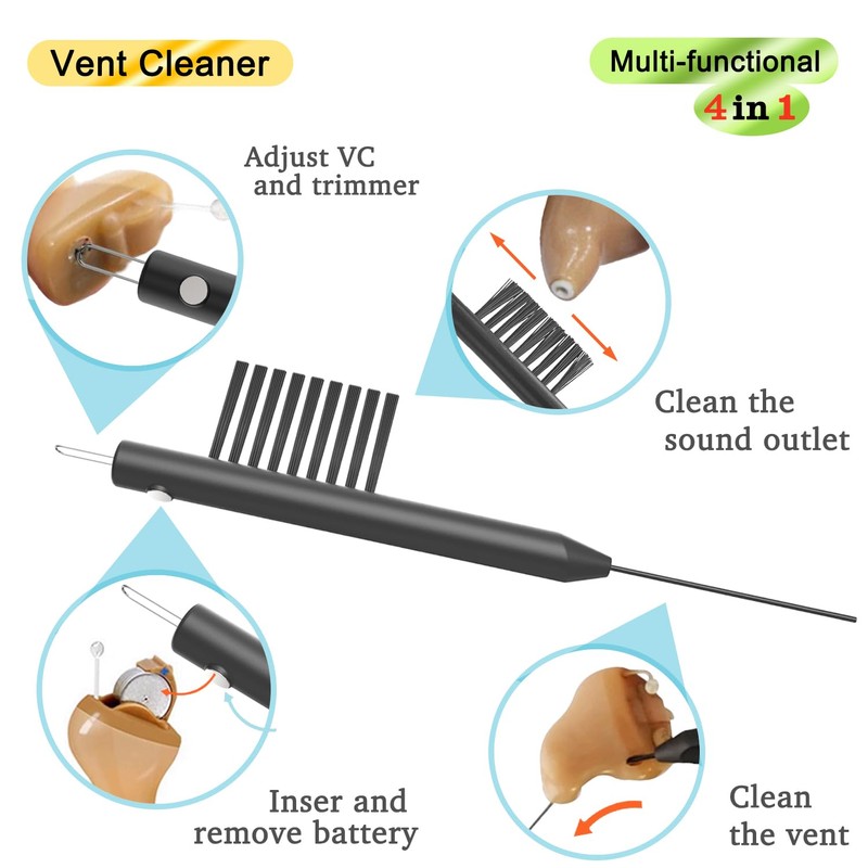 6 Pieces Hearing Aid Cleaning Kits, Hearing Aid Cleaning Brushes