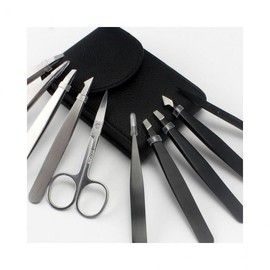 LuminaD Beauty Kimming Tweezer Set with Cover for Eyebrow Grooming Makeup