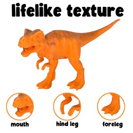 Kids Dinosaur Figures Toys, 7 Inch 12 Pack Jumbo Plastic Dinosaur Playset, STEM Educational Realistic Dinosaurs Figurine for Boys Girls Toddlers