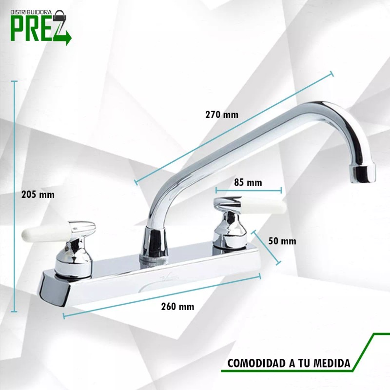 Prez Grifo Mezcladora Fregador Llave Acero Inoxidable Cromado