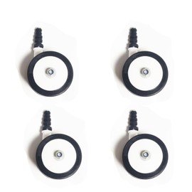 WYI Baby Walker Wheels Replacement Parts, 2'' Plastic Rubber Wheels Casters, Removable, Safe for All Floors,Set of 4 (Black)