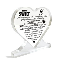 Sweet 16 Gifts for Girls, Sweet 16 Gift Acrylic Heart Gift, Sweet 16th Birthday Gifts, Sweet 16 Acrylic Heart Decor Sign, Acrylic Heart Gifts, Birthday Gift for 16 Year Old Girl
