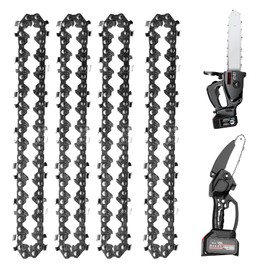 Jortmrd Pack of 4 Saw Chains 6 Inch Chainsaw Chain 1/4 Inch 37 Drive Links Chainsaw Chain Compatible with All 6 Inch Mini Chainsaws 18.5 cm Rail for Carpentry Landscaping