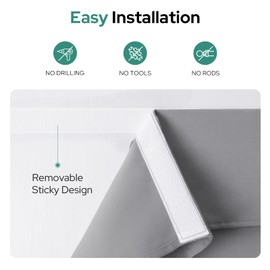 HOMEIDEAS French Blackout Door Window Curtains, Privacy Front Door Curtains for Glass Door, Thermal Insulated Tie Up Shades Window Covering, Light Grey, 26 X 40, 1 Panel