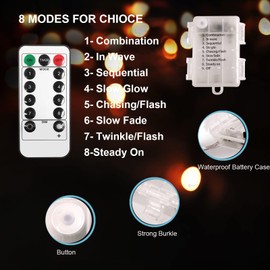 YUELEBUY Ocean Themed String Lights Beach Décor Seashell Seahorse Conch Starfish Marine Life Lights 10FT 30LED Battery Operated with Remote and Timer for Holiday Camping Wedding Christmas Tree Decor