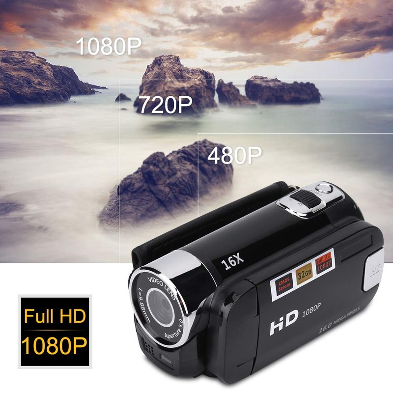 Focket Digital Camcorder HD Camcorder Full HD Rotation 270° 1080P