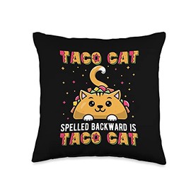 Taco Cat Tacocat Cinco De Mayo Cat Tacos Mexico Throw Pillow