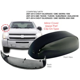 APA Replacement for Glossy Smooth PTM Black Mirror Cover for 2007-2014 SIERRA YUKON ESCALADE Passenger Right Side