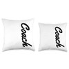 Team Player Coach White Vertical Logo Throw Pillow, 16x16, Multicolor
