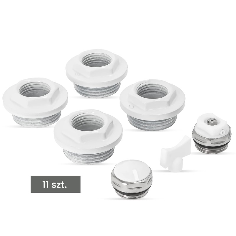 Radiator End Caps and Accessories Set 1 x 1/2 Inch