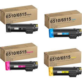 GPC Image Phaser 6510 Toner Workcentre 6515 Toner Replacement for Workcentre 6510 Toner for Xerox Phaser 6510 for Xerox 6515 with Chip (4 Pack, Black Cyan Magenta Yellow)