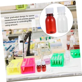 Alipis 20Pcs Pet Graduated Chemical Reagent Bottle Transparent Plastic Laboratory Bottles for Liquid Storage Easy Measurement for Reagents Seasonings and Cosmetics