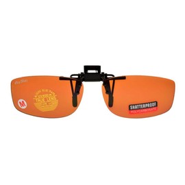 ClipFlipz Rectangular Non-Polarised Medium/Copper Driving Clip On Flip Up Sunglasses M