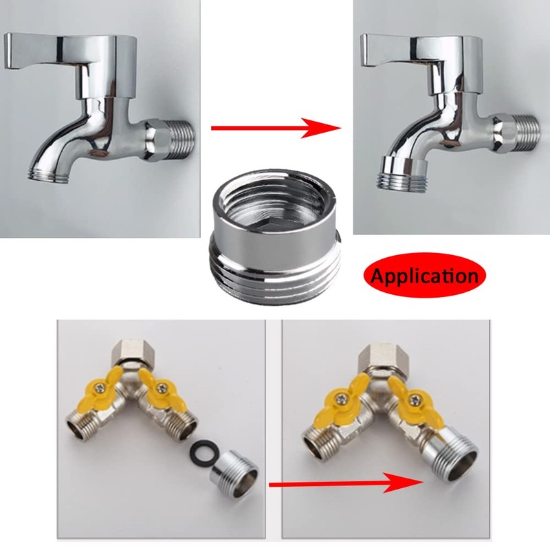 Brass Faucet Adapter, G1/2" to G3/4" Faucet Aerator Adapter Hose