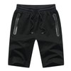 JustSun Men's Cotton Sports Shorts with Zip Pockets. - black,