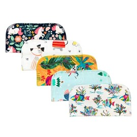 2 Ply Printed Flannel 8x8 Inches Set of 5 Little Wipes Whimsical Animals - Proudly Made in the USA!