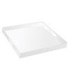 19×19 Inches Glossy White Acrylic Serving Tray with Handles Extra
