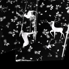 80 * 500cm Christmas Cellophane Wrap,White Deer Transparent Cellophane Wrap for Hampers,DXTXTJ Wrapping Paper Sheets,Clear Wrapping Paper for hamper(Supplied in a Folded Sheet)