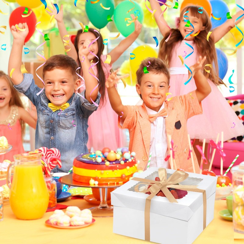 ZKKZOMA ZKKZOMA 24PCS 8x8x8 Inches Cake Boxes with Boards12 Boxes