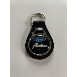 Key Ring Supply/Highland Glen Ford Fairlane Keychain Black Leather Ford key chain