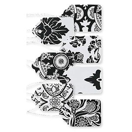 Boutique Strung Black and White Lace Paper Price Tag Assortment - 1 1/16"W x 1 5/8"H - Pack of 500