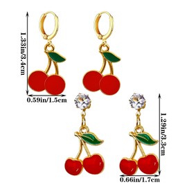 CWVHQ Sweety Fruit Charm Women Dangle Earring Cherry Earrings for Women (style-5)