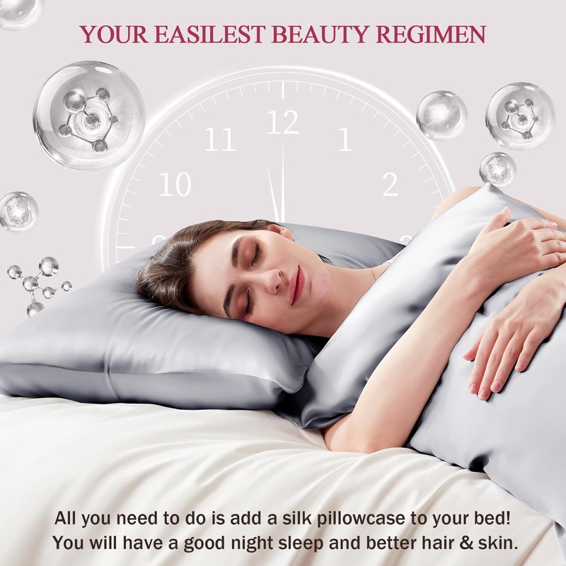 WLOSJ 100% Silk Pillow Cases Standard Size Mulberry Silk Pillowcase